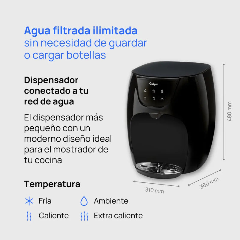 Fuente táctil de agua filtrada